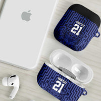 Custom Basketball New Zealand AirPods Case Blue Maori Ta Moko Indigenous - Polynesian Pride