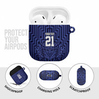 Custom Basketball New Zealand AirPods Case Blue Maori Ta Moko Indigenous LT9 - Polynesian Pride