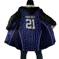 Custom Basketball New Zealand Cloak Blue Maori Ta Moko Indigenous - Polynesian Pride