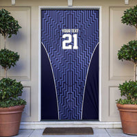 Custom Basketball New Zealand Door Cover Blue Maori Ta Moko Indigenous - Polynesian Pride