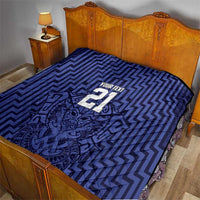 Custom Basketball New Zealand Quilt Blue Maori Ta Moko Indigenous - Polynesian Pride