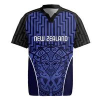 Custom Basketball New Zealand Rugby Jersey Blue Maori Ta Moko Indigenous LT9 Blue - Polynesian Pride