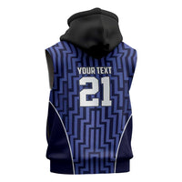 Custom Basketball New Zealand Sleeveless Zip Hoodie Blue Maori Ta Moko Indigenous LT9 - Polynesian Pride