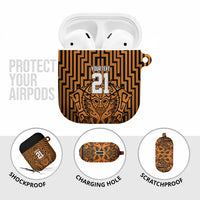 Custom Basketball New Zealand AirPods Case Gold Maori Ta Moko Indigenous - Polynesian Pride