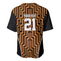 Custom Basketball New Zealand Baseball Jersey Gold Maori Ta Moko Indigenous - Polynesian Pride