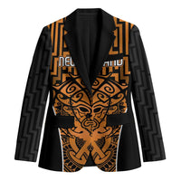 Custom Basketball New Zealand Blazer Gold Maori Ta Moko Indigenous LT9 Unisex Gold - Polynesian Pride