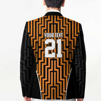 Custom Basketball New Zealand Blazer Gold Maori Ta Moko Indigenous LT9 - Polynesian Pride