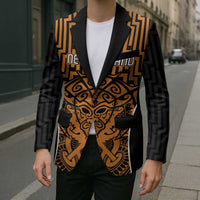 Custom Basketball New Zealand Blazer Gold Maori Ta Moko Indigenous LT9 - Polynesian Pride