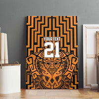 Custom Basketball New Zealand Canvas Wall Art Gold Maori Ta Moko Indigenous - Polynesian Pride