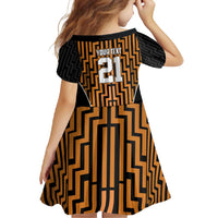Custom Basketball New Zealand Family Matching Long Sleeve Bodycon Dress and Hawaiian Shirt Gold Maori Ta Moko Indigenous - Polynesian Pride