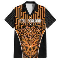 Custom Basketball New Zealand Family Matching Puletasi and Hawaiian Shirt Gold Maori Ta Moko Indigenous - Polynesian Pride
