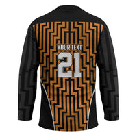 Custom Basketball New Zealand Hockey Jersey Gold Maori Ta Moko Indigenous LT9 - Polynesian Pride