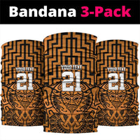 Custom Basketball New Zealand Neck Gaiter Gold Maori Ta Moko Indigenous LT9 package One Size: 25*50cm Gold - Polynesian Pride