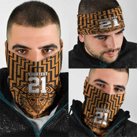 Custom Basketball New Zealand Neck Gaiter Gold Maori Ta Moko Indigenous LT9 - Polynesian Pride