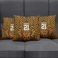 Custom Basketball New Zealand Pillow Cover Gold Maori Ta Moko Indigenous LT9 - Polynesian Pride