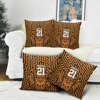 Custom Basketball New Zealand Pillow Cover Gold Maori Ta Moko Indigenous LT9 - Polynesian Pride