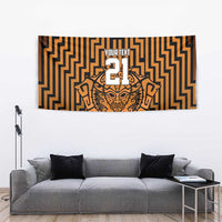Custom Basketball New Zealand Tapestry Gold Maori Ta Moko Indigenous - Polynesian Pride