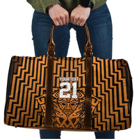 Custom Basketball New Zealand Travel Bag Gold Maori Ta Moko Indigenous - Polynesian Pride