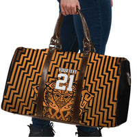 Custom Basketball New Zealand Travel Bag Gold Maori Ta Moko Indigenous - Polynesian Pride
