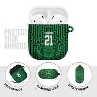 Custom Basketball New Zealand AirPods Case Green Maori Ta Moko Indigenous - Polynesian Pride