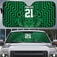 Custom Basketball New Zealand Auto Sun Shade Green Maori Ta Moko Indigenous LT9 Green - Polynesian Pride