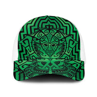 Basketball New Zealand Baseball Net Cap Green Maori Ta Moko Indigenous - Polynesian Pride