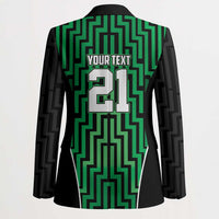 Custom Basketball New Zealand Blazer Green Maori Ta Moko Indigenous - Polynesian Pride