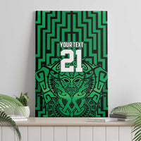Custom Basketball New Zealand Canvas Wall Art Green Maori Ta Moko Indigenous - Polynesian Pride
