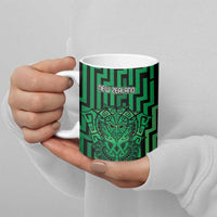 Custom Basketball New Zealand Ceramic Mug Green Maori Ta Moko Indigenous LT9 - Polynesian Pride