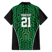 Custom Basketball New Zealand Family Matching Off Shoulder Short Dress and Hawaiian Shirt Green Maori Ta Moko Indigenous - Polynesian Pride