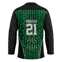Custom Basketball New Zealand Hockey Jersey Green Maori Ta Moko Indigenous LT9 - Polynesian Pride