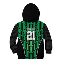 Custom Basketball New Zealand Kid Hoodie Green Maori Ta Moko Indigenous LT9 - Polynesian Pride
