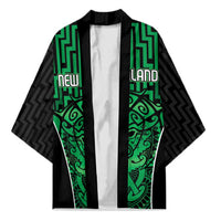 Custom Basketball New Zealand Kimono Green Maori Ta Moko Indigenous - Polynesian Pride