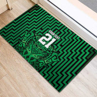 Custom Basketball New Zealand Rubber Doormat Green Maori Ta Moko Indigenous LT9 - Polynesian Pride