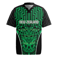 Custom Basketball New Zealand Rugby Jersey Green Maori Ta Moko Indigenous - Polynesian Pride
