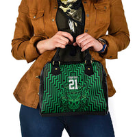 Custom Basketball New Zealand Shoulder Handbag Green Maori Ta Moko Indigenous - Polynesian Pride