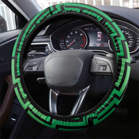 Basketball New Zealand Steering Wheel Cover Green Maori Ta Moko Indigenous - Polynesian Pride