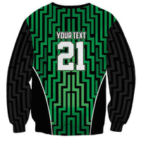 Custom Basketball New Zealand Sweatshirt Green Maori Ta Moko Indigenous LT9 - Polynesian Pride