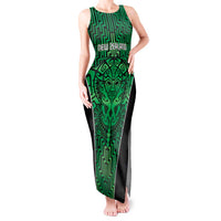 Custom Basketball New Zealand Tank Maxi Dress Green Maori Ta Moko Indigenous LT9 Women Green - Polynesian Pride