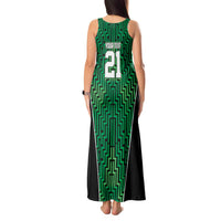 Custom Basketball New Zealand Tank Maxi Dress Green Maori Ta Moko Indigenous LT9 - Polynesian Pride