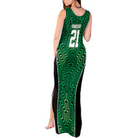 Custom Basketball New Zealand Tank Maxi Dress Green Maori Ta Moko Indigenous LT9 - Polynesian Pride