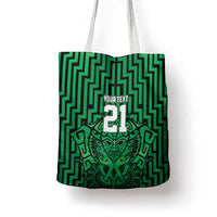 Custom Basketball New Zealand Tote Bag Green Maori Ta Moko Indigenous - Polynesian Pride