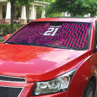 Custom Basketball New Zealand Auto Sun Shade Pink Maori Ta Moko Indigenous LT9 - Polynesian Pride