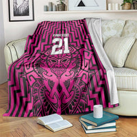 Custom Basketball New Zealand Blanket Pink Maori Ta Moko Indigenous - Polynesian Pride