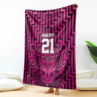 Custom Basketball New Zealand Blanket Pink Maori Ta Moko Indigenous - Polynesian Pride