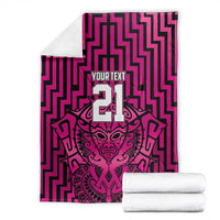 Custom Basketball New Zealand Blanket Pink Maori Ta Moko Indigenous - Polynesian Pride