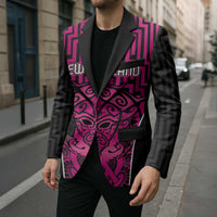 Custom Basketball New Zealand Blazer Pink Maori Ta Moko Indigenous - Polynesian Pride