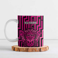Custom Basketball New Zealand Ceramic Mug Pink Maori Ta Moko Indigenous LT9 Pink - Polynesian Pride