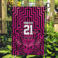 Custom Basketball New Zealand Garden Flag Pink Maori Ta Moko Indigenous - Polynesian Pride