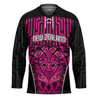 Custom Basketball New Zealand Hockey Jersey Pink Maori Ta Moko Indigenous LT9 Unisex Pink - Polynesian Pride
